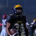 Bellevue Highs sophomore Nick Simms runs for a touchdown. Photo courtesy of Stephanie Ault Justus