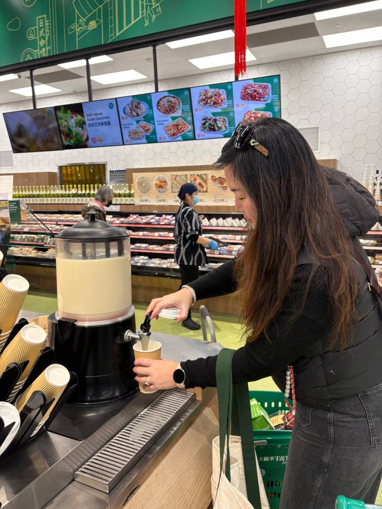 Hot soy milk.